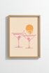 Martini Bar Wall Art Print | Pink Retro Cocktail Poster | Coastal Bar Cart Decor
