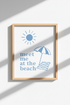Coastal Blue Beach Wall Art | Minimalist Summer Poster, Coastal Home Decor