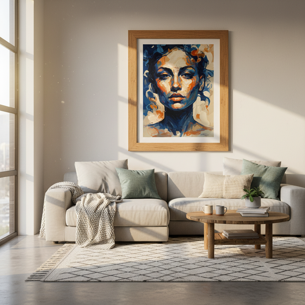 Abstract Mountain Landscape Wall Art | Boho Nature Decor | Terracotta Poster
