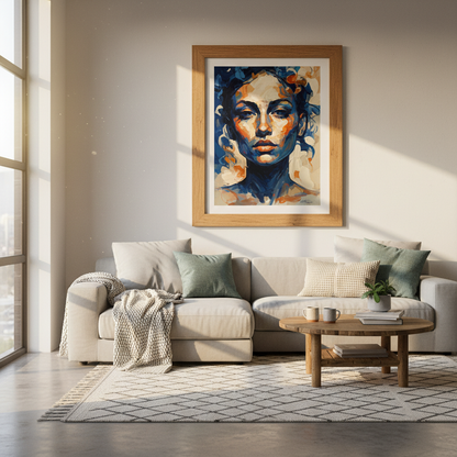 Abstract Mountain Landscape Wall Art | Boho Nature Decor | Terracotta Poster