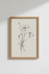 Wildflower Charcoal Sketch | Minimalist Botanical Wall Art, Neutral Home Decor