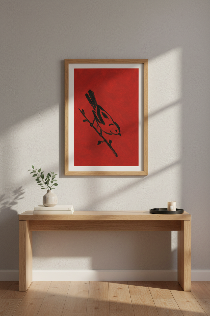 BirdOnBranch_RedBackground_1522664-232359-8O5_console-table_shot3.png