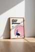 Peacock Silhouette Wall Art Print | Funky Retro Decor | Show Your Plumes Pink Poster