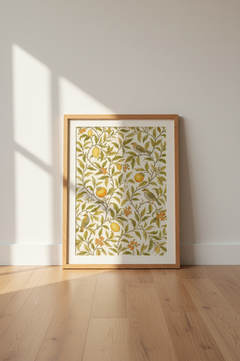 Botanical Wall Art | Vintage Lemon Decor, Living Room | Sunny Poster