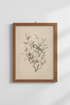 Bird & Magnolia Sketch | Vintage Botanical Wall Art, Neutral Gallery Print