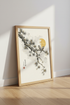 Japanese Bird & Pine Wall Art Print | Zen Gold Sun Decor | Japandi Poster