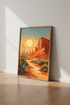 Desert Sunset Wall Art | Southwest Landscape Print, Living Room Boho Decor