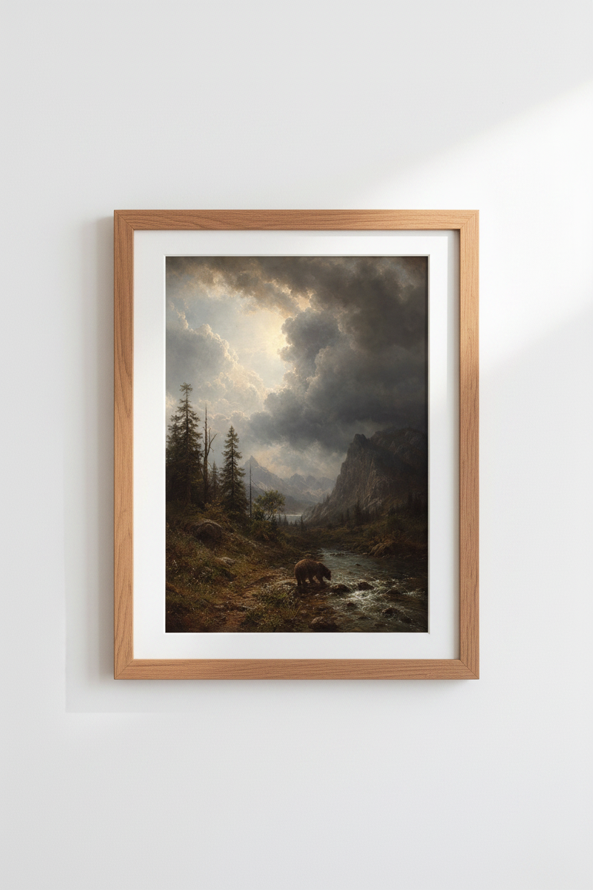 Moody Landscape Bear River Wall Art Print | Living Room Decor | Dramatic Poster