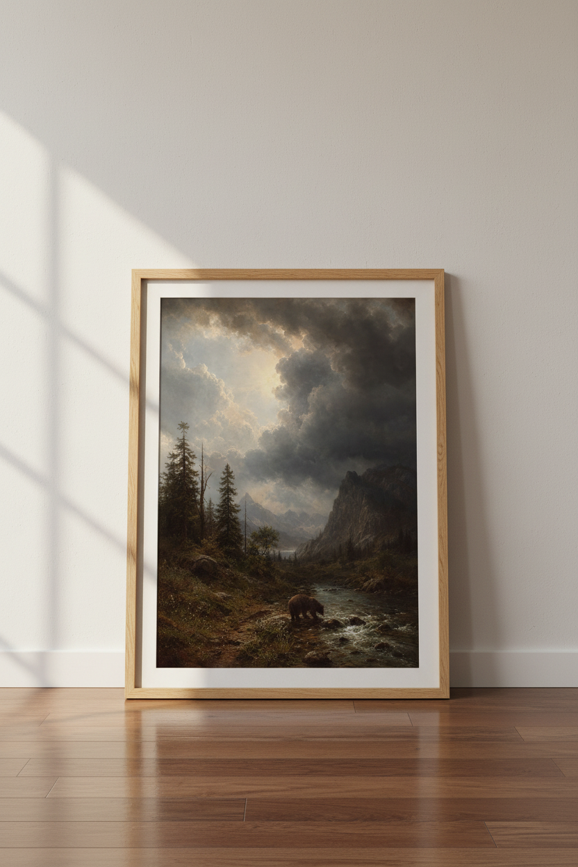 Moody Landscape Bear River Wall Art Print | Living Room Decor | Dramatic Poster