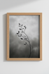 Botanical Minimalist Art Print | Black and White Nature Decor | Zen Leaf Poster