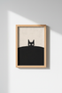 Black Cat Wall Art Print | Minimalist Peeking Cat Poster | Modern Home Decor