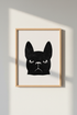 Grumpy Black Cat Art Print | Minimalist Animal Decor | Modern Feline Poster