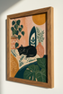 Black Cat Botanical Art | Boho Terracotta Poster, Living Room Decor