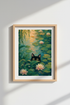 Impressionist Cat Wall Art Print | Monet Style Lily Pond Decor | Whimsical Aesthetic
