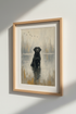 Black Labrador Wall Art Print | Moody Dog Painting, Rustic Farmhouse Decor