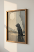 Black Labrador Wall Art | Moody Oil Painting Style, Neutral Home Decor
