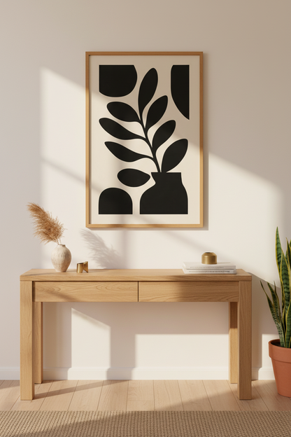 Abstract Plant Motif Wall Art Print | Living Room Decor | Minimalist Poster
