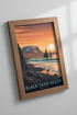 Iceland Black Sand Beach Travel Poster | Orange Sunset Landscape, Modern Home Decor