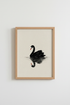 Black Swan Wall Art Print | Minimalist Ink Decor, Living Room | Serene Poster
