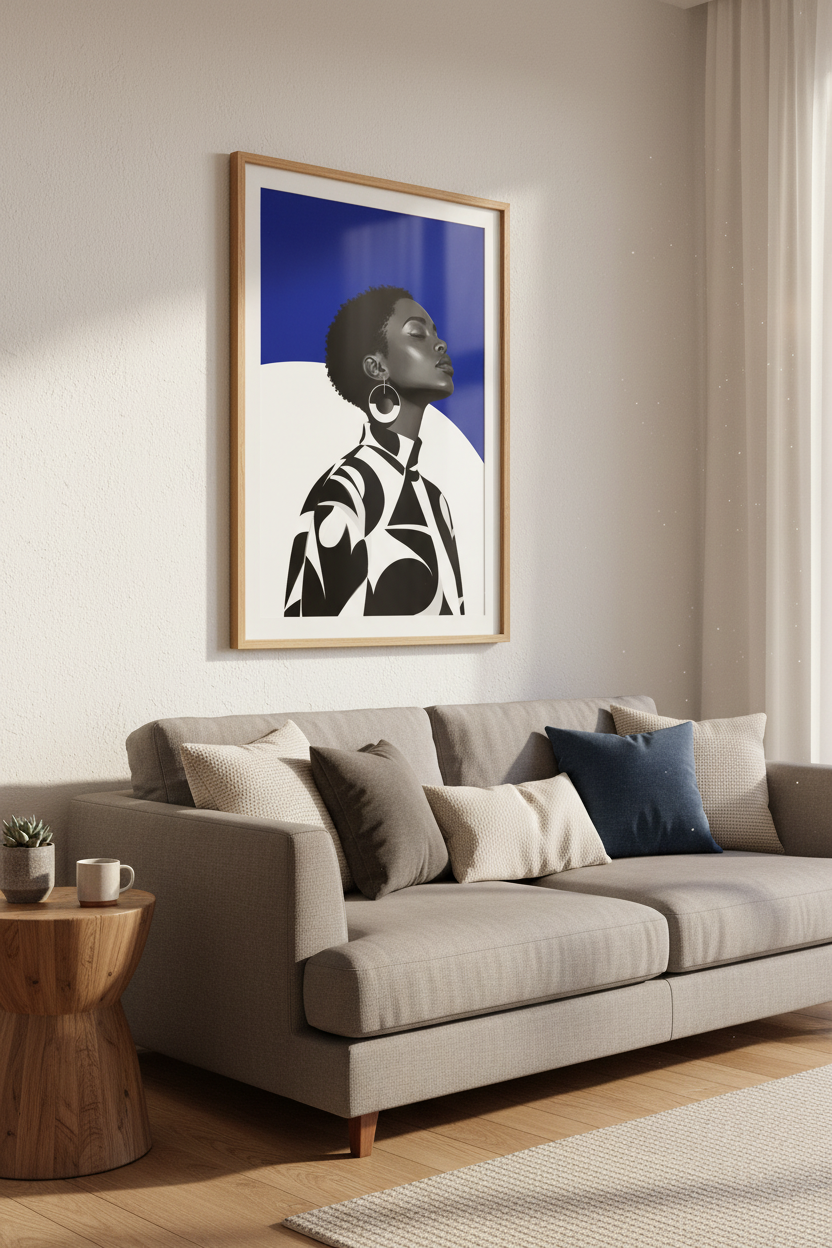 Geometric wall art Portrait Wall Art Print | Living Room Decor | Bold Poster