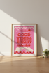 Good Vibes Bright Skies Wall Art Print | Pink Red Dorm Decor | Retro Preppy Poster