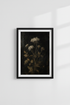 Dark Moody Floral Print | Black White Vintage Botanical Painting, Gothic Wall Art