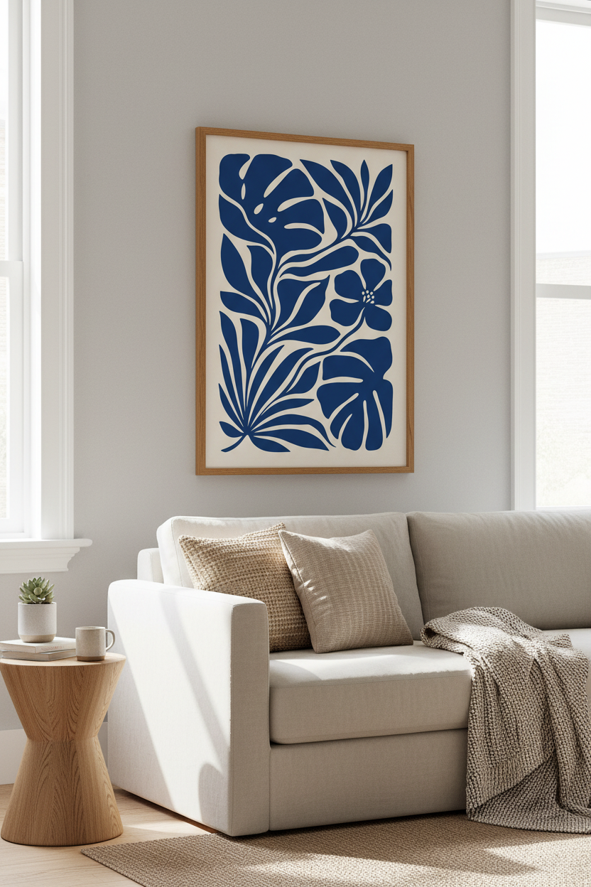 Modern Botanical Wall Art Print | Living Room Decor | Minimal Poster