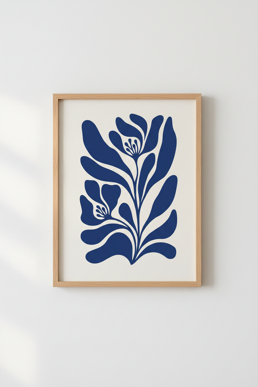 Bold Botanical Poster Wall Art Print | Living Room Decor | Monochrome Poster