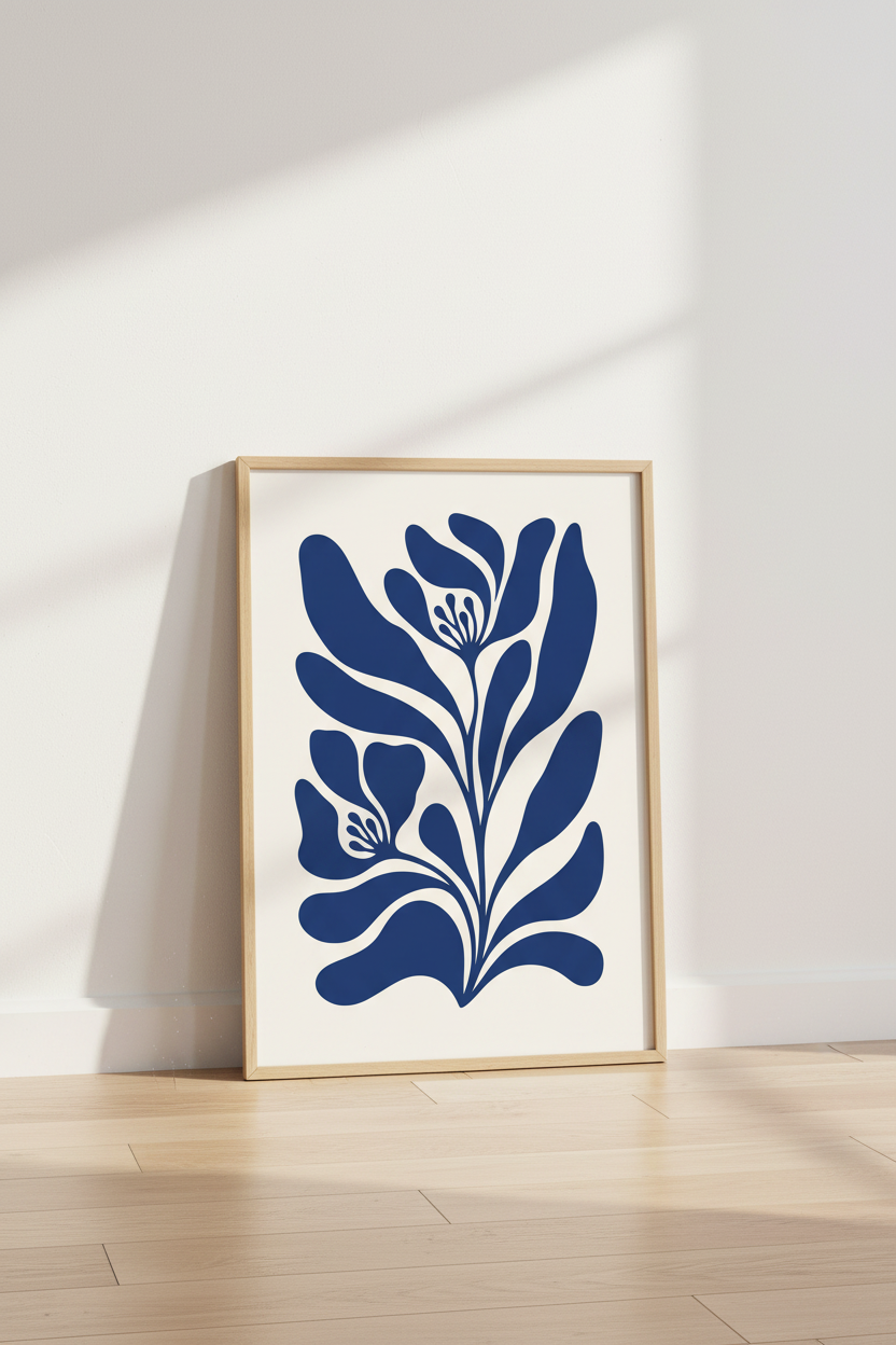 Bold Botanical Poster Wall Art Print | Living Room Decor | Monochrome Poster