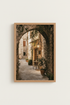 Mediterranean alley | Warm earthy tones, sunlit ambience, Living room decor