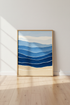 Abstract Ocean Waves Wall Art Print | Navy Blue Coastal Decor | Minimalist Poster