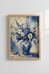 Blue Floral Canvas Print | Chinoiserie Botanical Art, French Country Decor