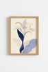 lilac lily wall art | Abstract floral, cream & lavender tones | Living Room Decor Poster