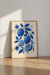 Blue Lemons & Stars Botanical Wall Art | Kitchen Decor | Mediterranean Poster