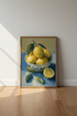 Lemon Still Life Art Print | Mediterranean Kitchen Decor | Impressionist Fruit Poster