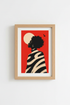 afro silhouette wall art | Bold red palette, modern vibe, living room decor