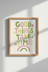 Colorful Typography Wall Art Print | Danish Pastel Pink & Green | Preppy Quote Poster