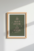 Fueled by Caffeine & Intentions Wall Art | Kitchen Decor | Sage Green Poster
