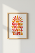 Retro Sun Quote Wall Art Print | Groovy 70s Room Decor | Colorful Boho Poster