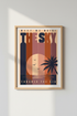 Retro Sunset Beach Poster | Mid Century Modern Wall Art, Coastal Quote Print