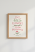 Fresh Flowers Slow Mornings Wall Art | Pink Sage Pastel Poster | Coquette Room Decor