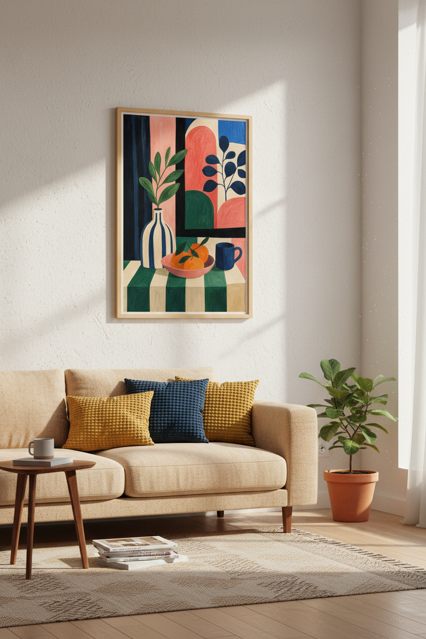 Abstract Wall Art Print | Colorful Geometric Decor, Living Room Poster