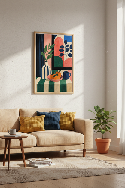 Abstract Wall Art Print | Colorful Geometric Decor, Living Room Poster