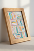 Pastel Bookshelf Oil Painting Print | Reading Nook Wall Decor | Cozy Bookish Poster