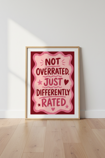 Pink Typography Art Print | Retro Quote Poster | Preppy Red &amp; Pink Dorm Decor