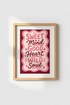 Pink Retro Quote Wall Art | Preppy Pink Aesthetic Decor | Sweet Mind Wild Soul Poster