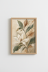 Botanical Wall Art | Soft Beige Magnolia, Living Room Decor