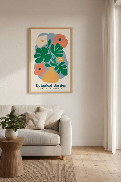 Botanical Wall Art | Vibrant Florals, Living Room Decor