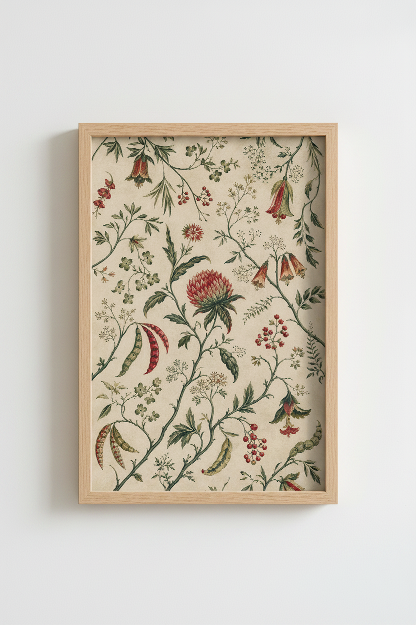 Botanical Wall Art Print | Living Room Decor | Vintage Poster