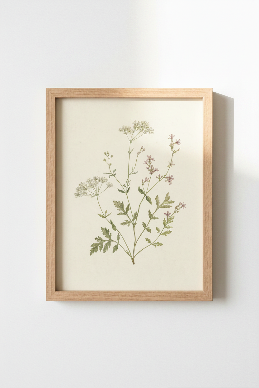 Botanical Wall Art Print | Living Room Decor | Soft Vintage Poster
